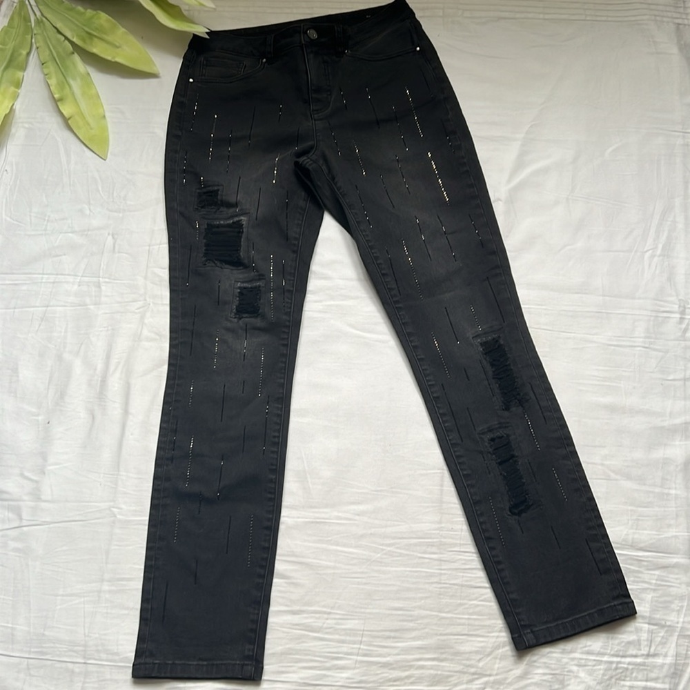 Joseph Ribkoff Sparkle Jeans - Picture 6 of 11